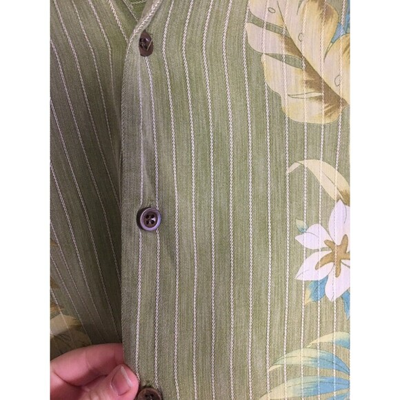 Tommy Bahama Shirt Men's Size XXL Green Hawaiian Button Up Floral - Picture 3 of 6